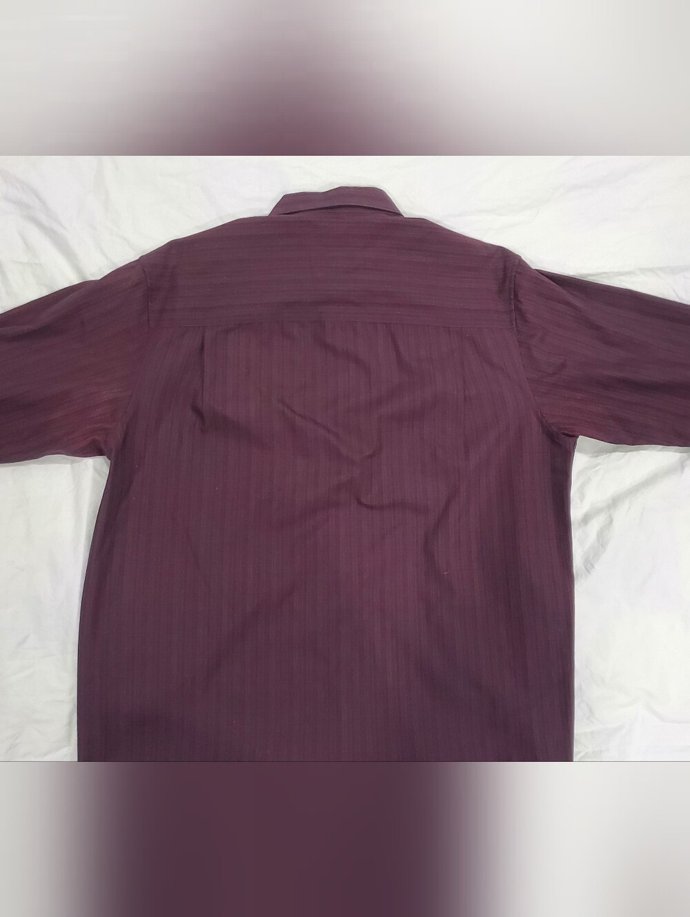 Brandini Le Collezioni Burgundy Striped Dress Shirt Men's Medium Long Sleeve - Picture 2 of 8